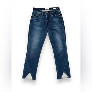 Frame Le High Straight Leg Asymmetrical Hem Jeans